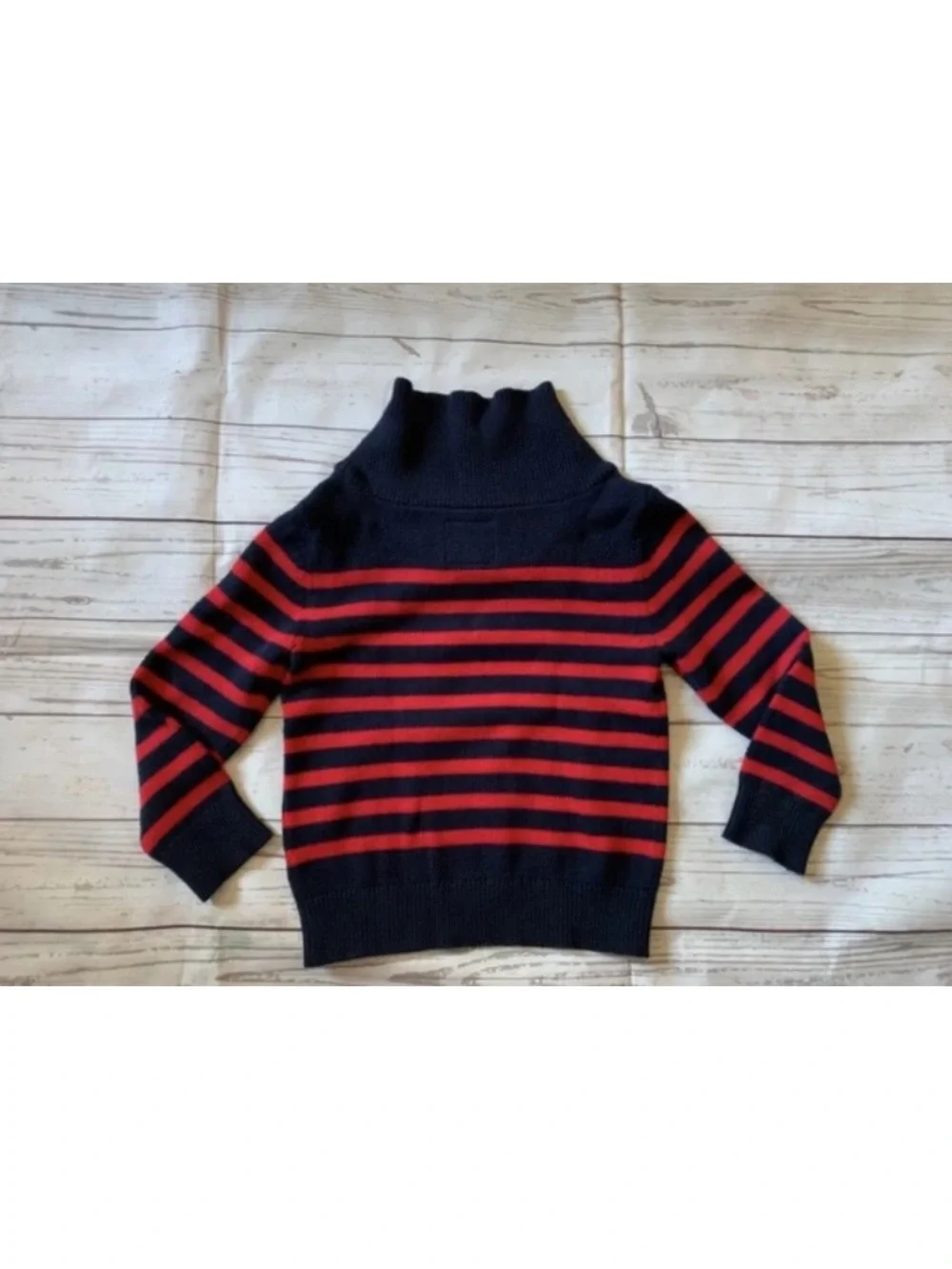 Oshkosh b'gosh Boys Sz 6 Cable Knit Sweater Striped Blue and Red